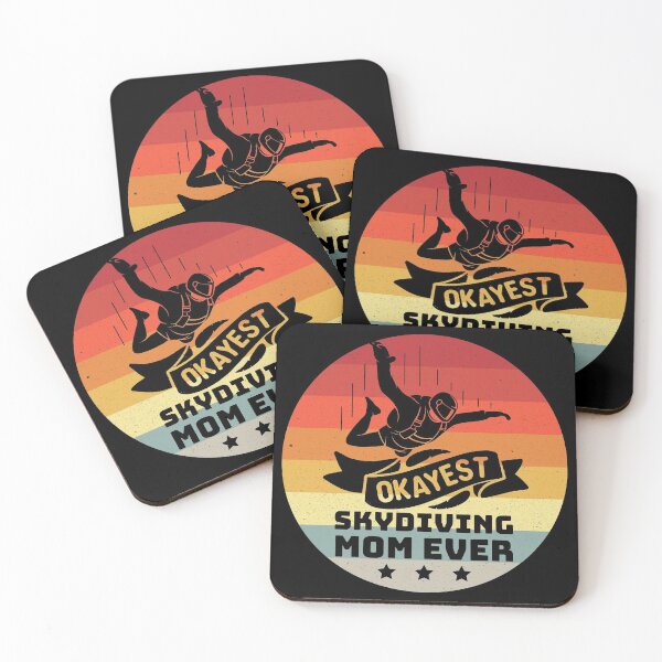 Item preview, Okayest skydiving mom ever, skydiving, free fall, nothing compares, the sky is my playground, retro distressed sunset designed and sold by Orianah.