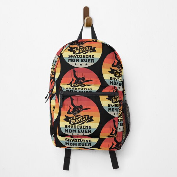 Item preview, Okayest skydiving mom ever, skydiving, free fall, nothing compares, the sky is my playground, retro distressed sunset designed and sold by Orianah.