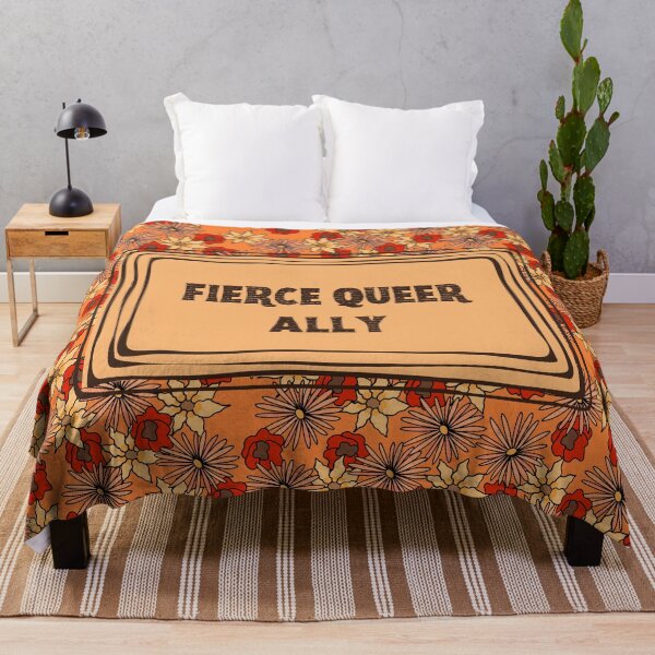 Item preview, Fierce Queer Ally - Retro Floral Pattern designed and sold by Koiboi11.