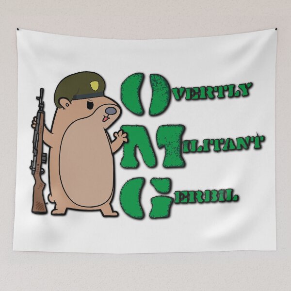 Item preview, "Overtly Militant Gerbil" (OMG) designed and sold by TeeTotallers.