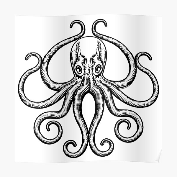 Angry Octopus Poster For Sale By Treasure Crafts Redbubble 7673