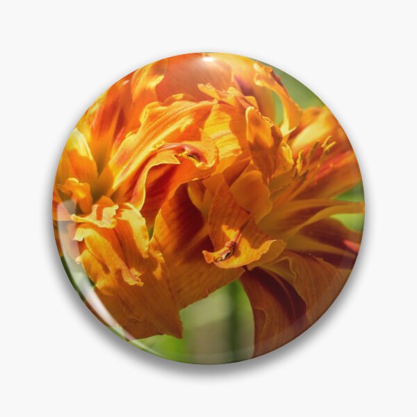 Item preview, Happy Orange Ruffles - Boldly Colored Daylilies Duo Abloom designed and sold by Georgia Mizuleva.