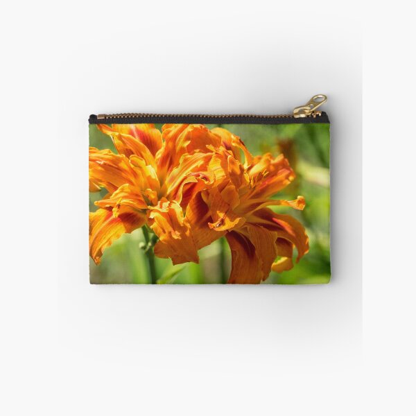Item preview, Happy Orange Ruffles - Boldly Colored Daylilies Duo Abloom designed and sold by Georgia Mizuleva.