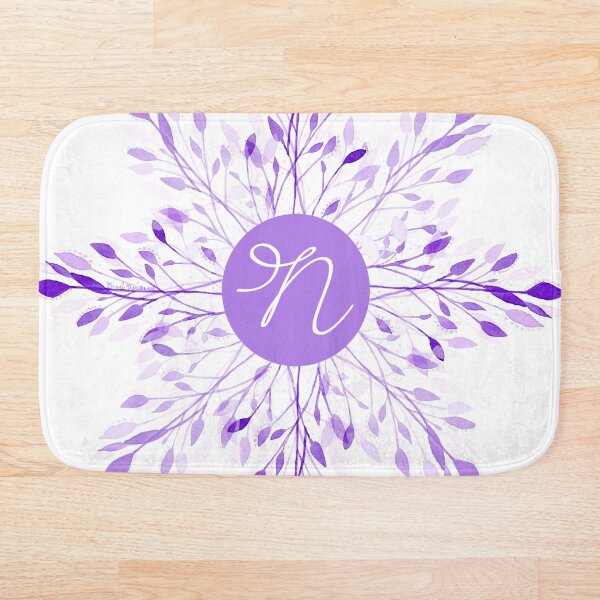 Item preview, Purple Delicate Floral Watercolor with Letter "N" Monogram Design designed and sold by MendiVernatter.