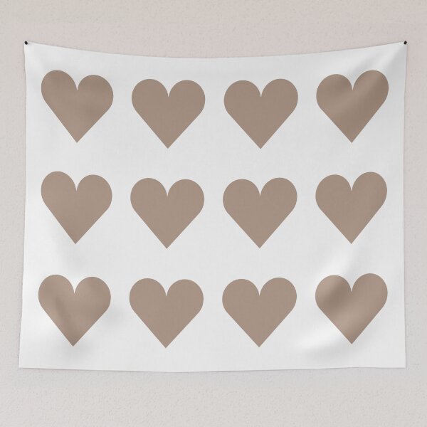 Item preview, Large WARM TAUPE and WHITE LOVE HEARTS designed and sold by RachelMacht.