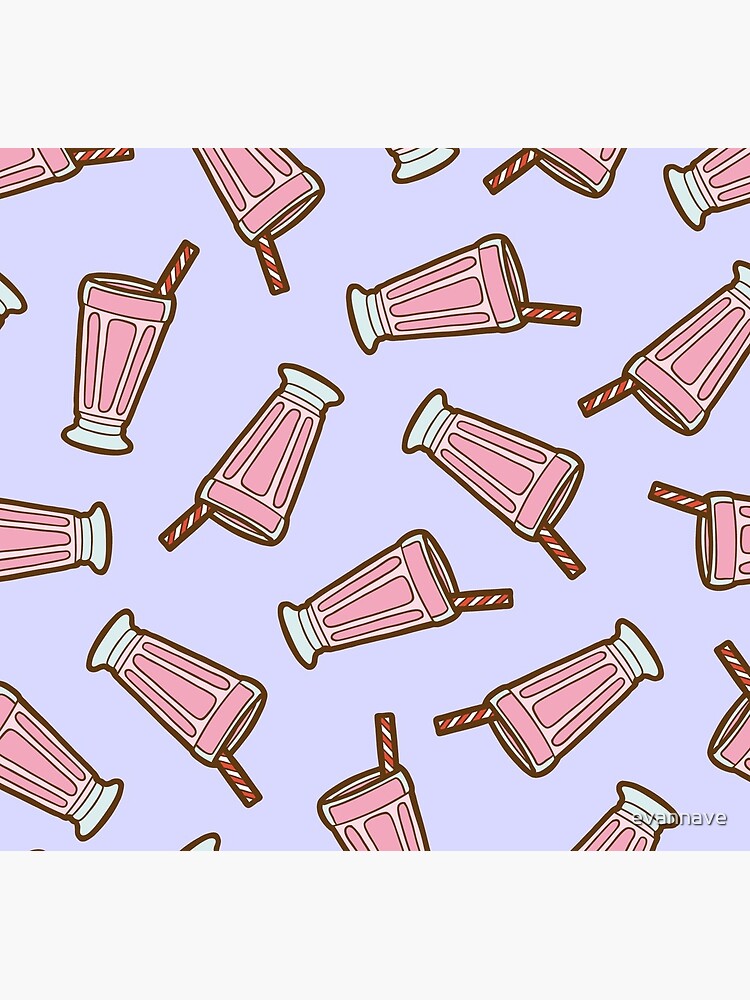 Strawberry Milkshake Pattern on Lilac by evannave