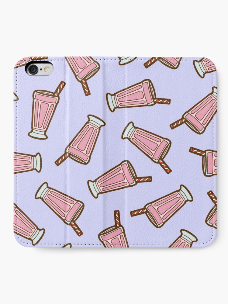 Alternate view of Strawberry Milkshake Pattern on Lilac iPhone Wallet