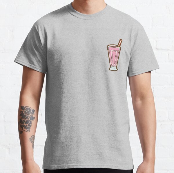 Strawberry Milkshake Pattern on Lilac Classic T-Shirt
