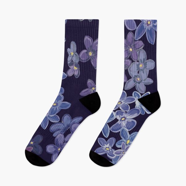 Item preview, Dark blue floral pattern lilac lilac designed and sold by Luaillustration.