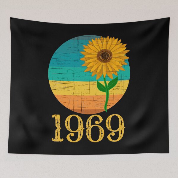 Item preview, 1969 Sunflower Yellow Text designed and sold by Labradoodlesetc.