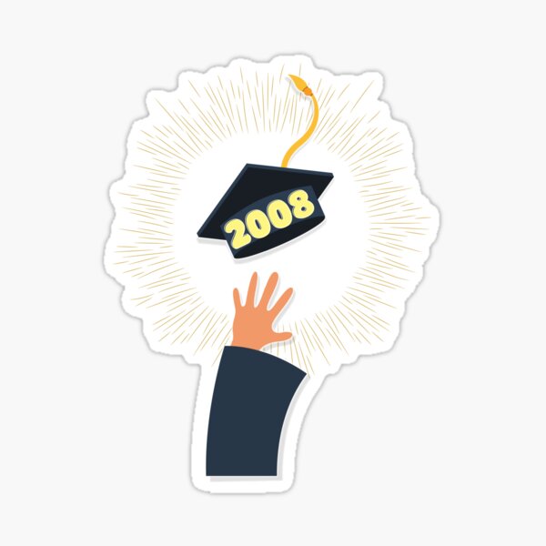 class of 2008 graduation cap, reunion design by Sticker