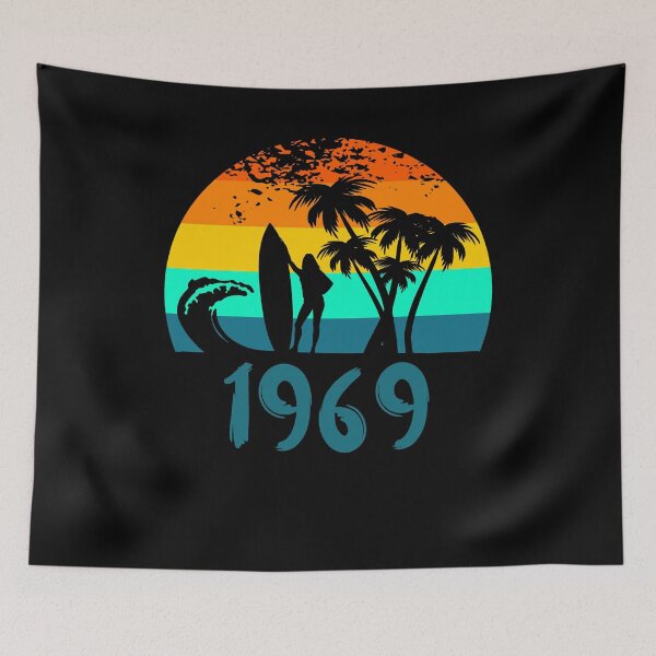 Item preview, 1969 Surf Girl at Sunset Teal designed and sold by Labradoodlesetc.