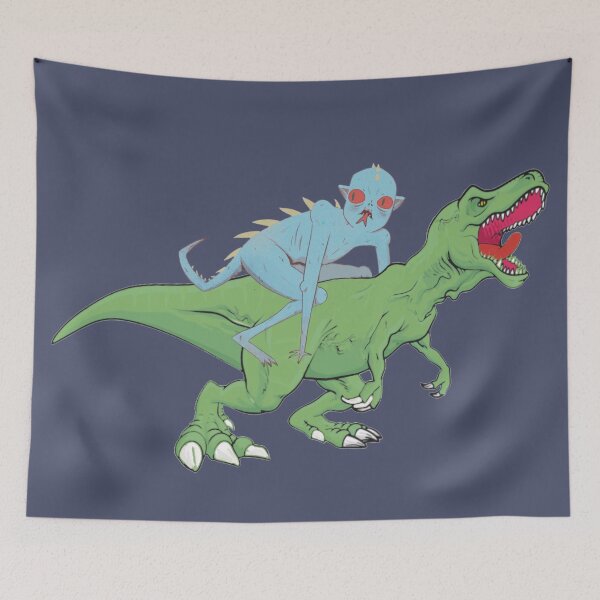 Item preview, Chupacabra riding a dinosaur  designed and sold by SidTastic .