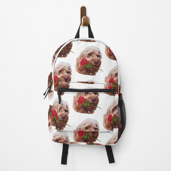 Item preview, Cavapoo cavoodle with red rose - Cavapoo puppy dog - cavalier king charles spaniel poodle, dog Valentine’s day designed and sold by Artonmytee.