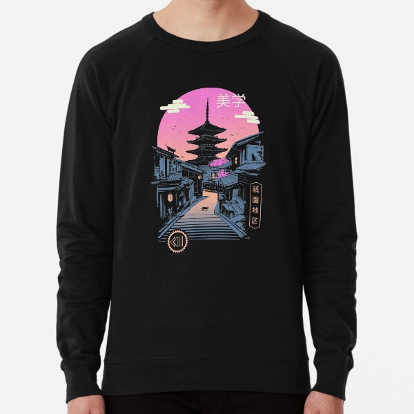 Pagoda Wave Aesthetics Lightweight Sweatshirt