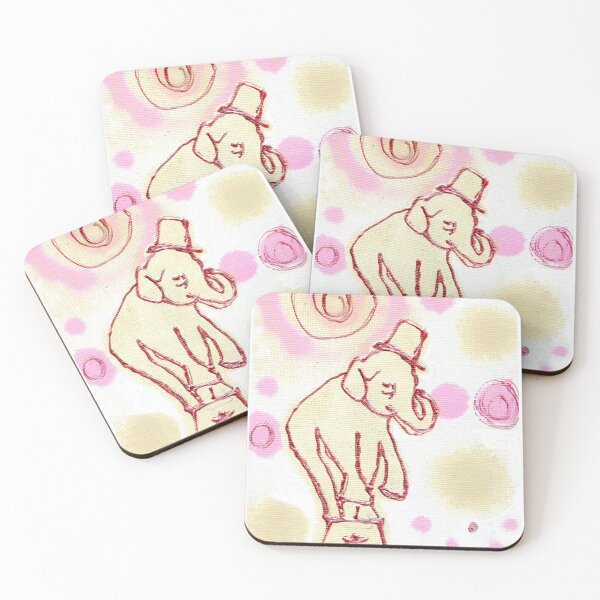Item preview, Pink Elephant wearing top hat designed and sold by MyraLynneArt.