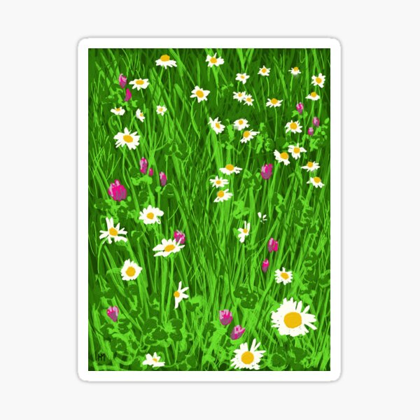 Daisies and Clover Sticker
