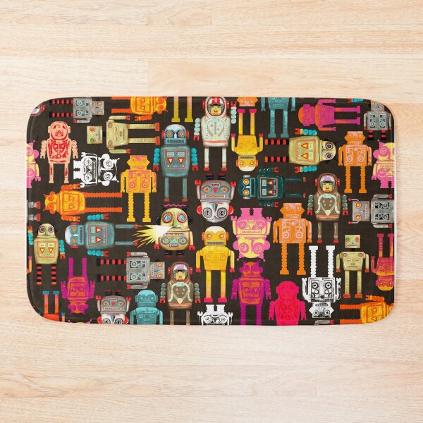 Item preview, Robots Every Which Way Pattern on a Black Background designed and sold by ScienceSource.