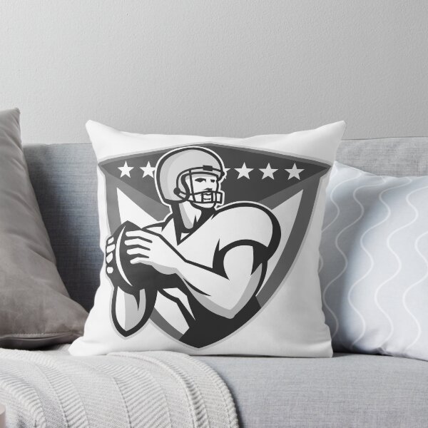Item preview, American Football Player Throwing Ball Grayscale designed and sold by patrimonio.