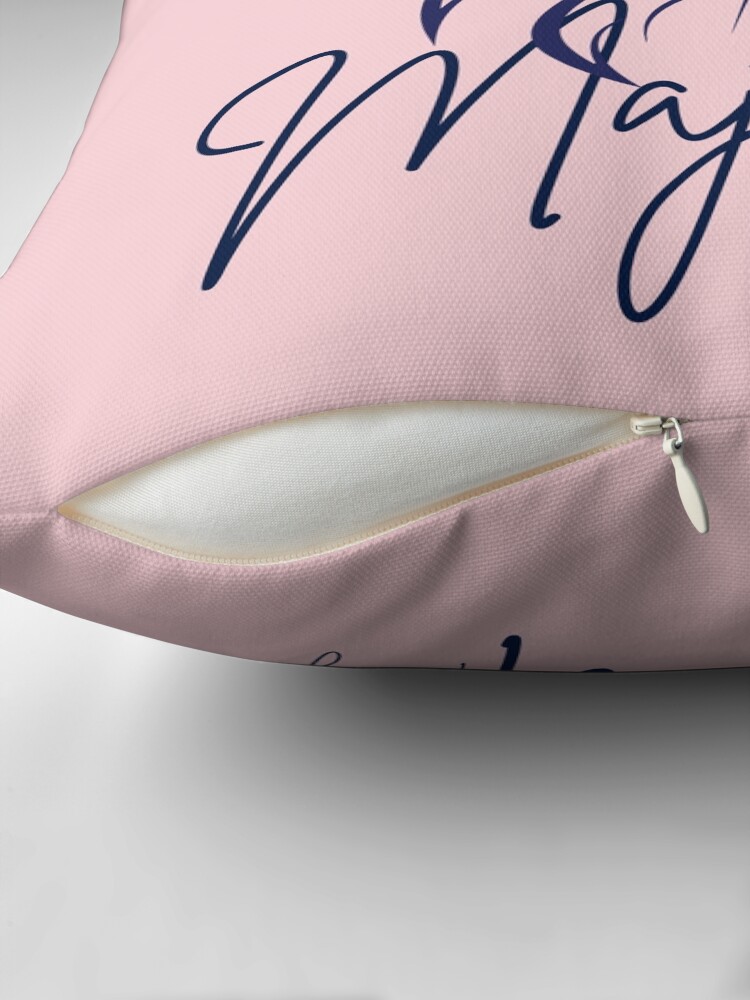 Thumbnail 2 of 4, Pillow, Lovely Light Pink & Navy Blue "Majestic ... like you" Horse designed and sold by DesignsbyEH.