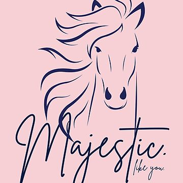 Artwork thumbnail, Lovely Light Pink & Navy Blue "Majestic ... like you" Horse by Dream Big! by E. H.