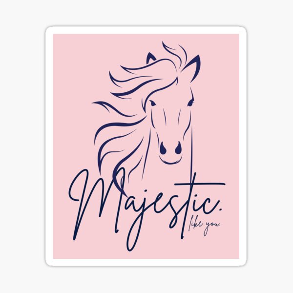 Item preview, Lovely Light Pink & Navy Blue "Majestic ... like you" Horse  designed and sold by Dream Big! by E. H..