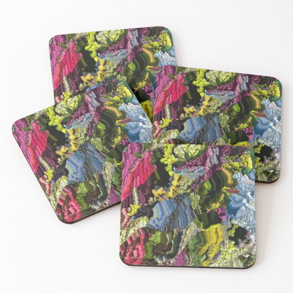 Item preview, Abstract Floral Digital Painting-"Petrol"- 3D relief/ Design by The Raumier designed and sold by N-W-T-S-I-O.
