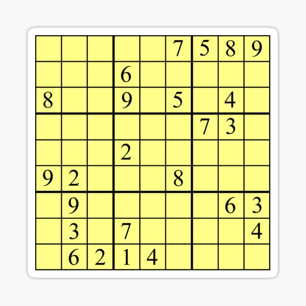 Item preview, Sudoku (yellow) designed and sold by Samboid.