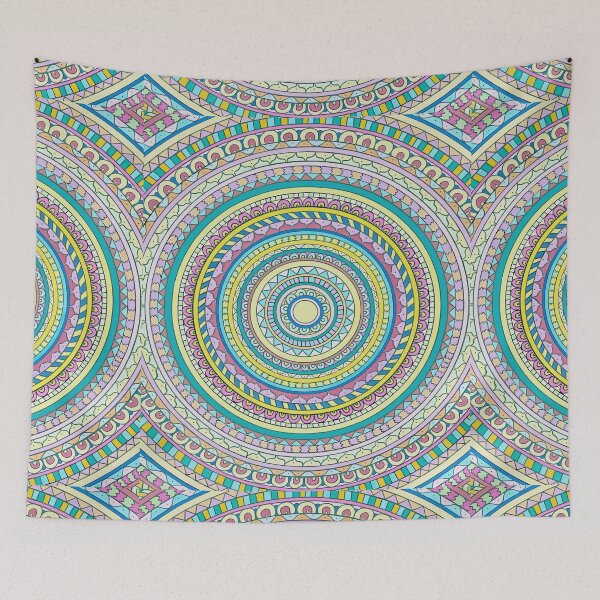 Item preview, Hippie Trippy Colourful Mandala Kaleidoscope Artwork - Pale designed and sold by celestial-disco.