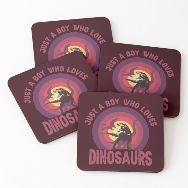 Item preview, JUST A BOY WHO LOVES DINOSAURS CLASSIC FUNNY VINTAGE SUNSET DISTRESSED PHRASE designed and sold by zenturtlemerch.