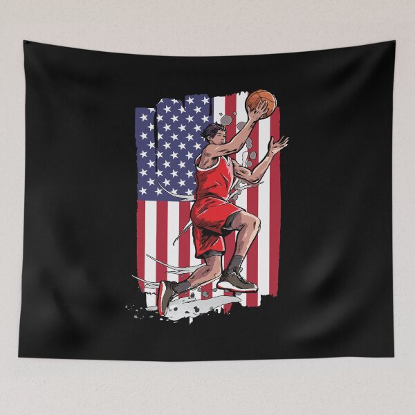 Artikelvorschau, Basketballspieler American Flag Layup entworfen und verkauft von FalkDania.