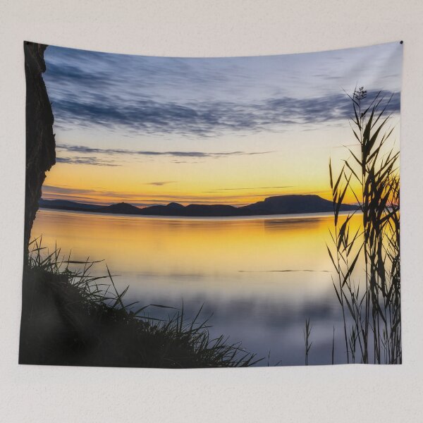 Item preview, Colorful sunrise clouds over the Lake Balaton of Hungary. designed and sold by digoarpi.