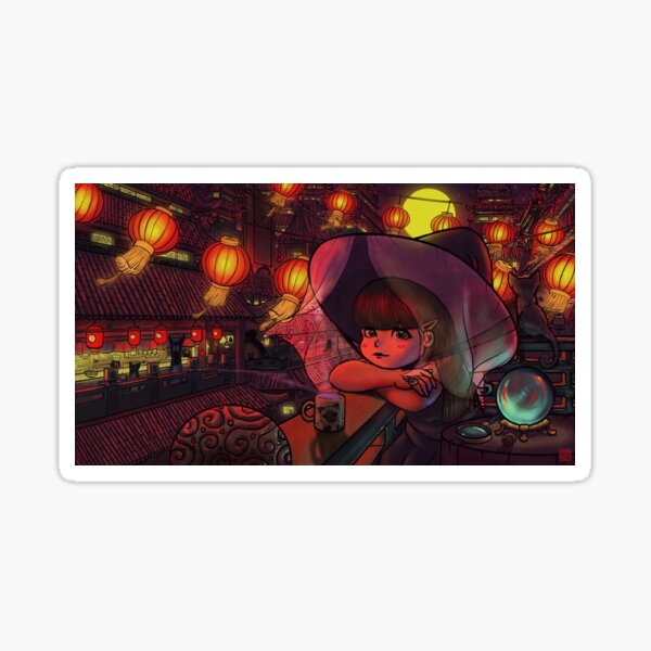 Magical Chinese Mystic Girl Sticker