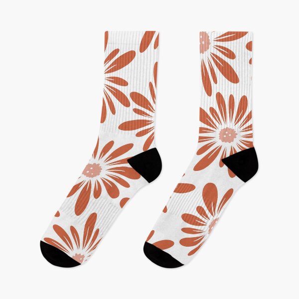 Item preview, Retro flower, 70s pattern, orange flower power designed and sold by StudioHinte.