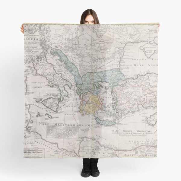 Vintage map deals of Greece Scarf