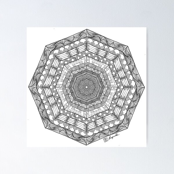 Item preview, Hand drawn wacky wonky doodle mandala designed and sold by Pragonette.