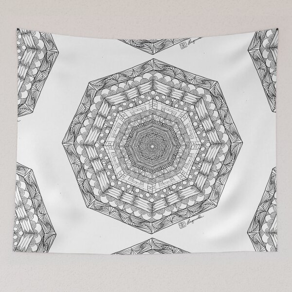 Item preview, Hand drawn wacky wonky doodle mandala designed and sold by Pragonette.