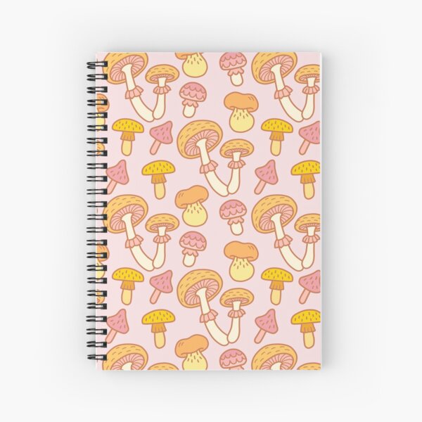 Pastel Mushroom Pattern Spiral Notebook