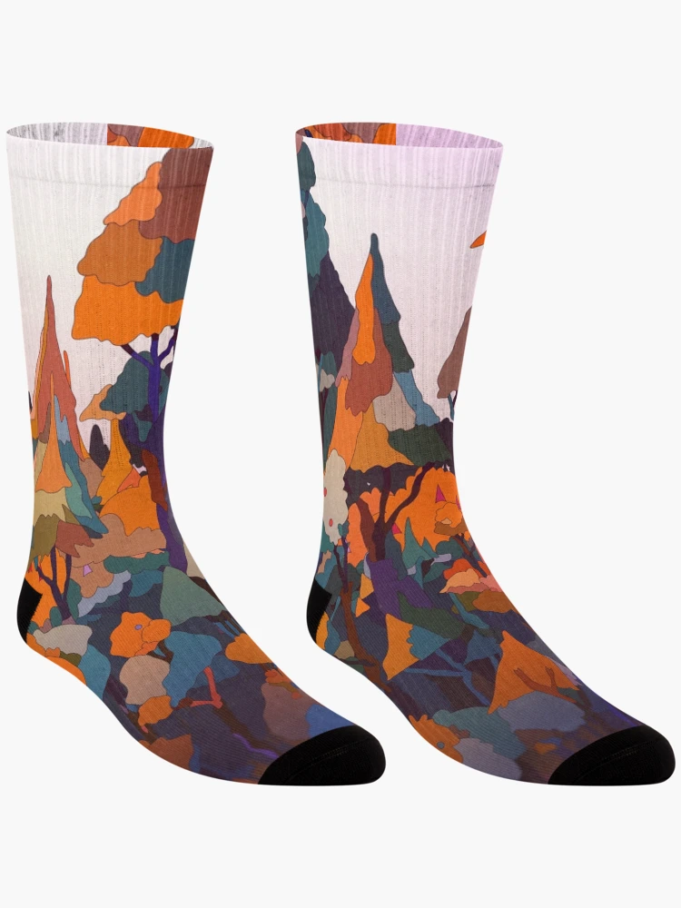 Thumbnail 3 of 5, Socks, Treetop Abstract Pattern designed and sold by ScienceSource.