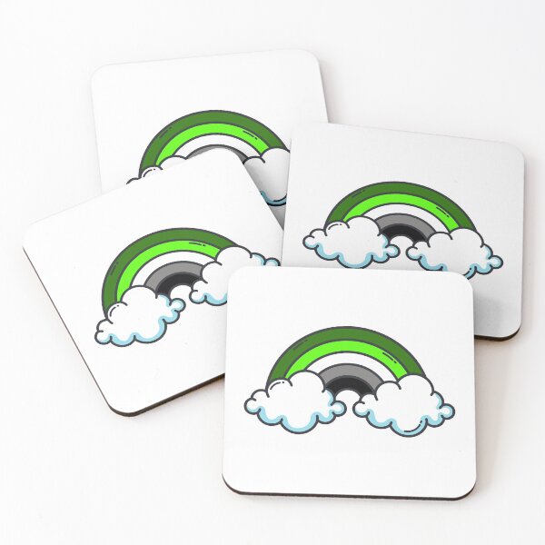 Item preview, Subtle Aromantic Pride Rainbow and Clouds. Aromantic rainbow designed and sold by tiredandbored.