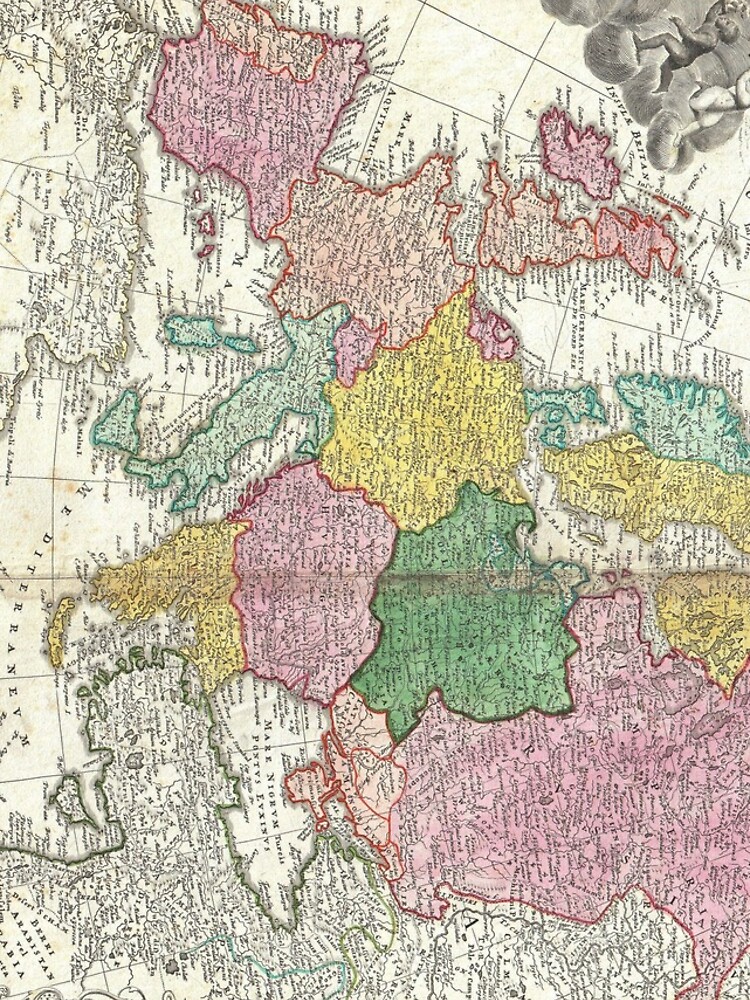 "Vintage Map of Europe (1743)" iPhone Case for Sale by BravuraMedia ...