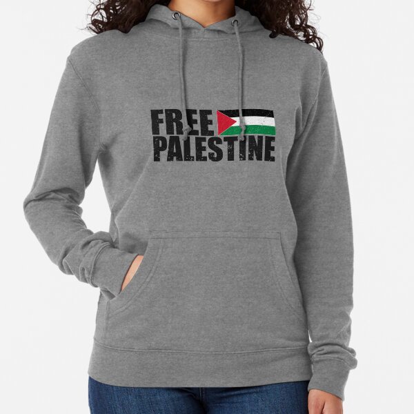 FREE PALESTINE, FREE GAZA PALESTINE FLAG ARABIC Lightweight Hoodie