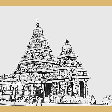 The Shore Temple Vector Landscape Mamallapuram India Stock Vector   Illustration of sculpture hindu 234316048