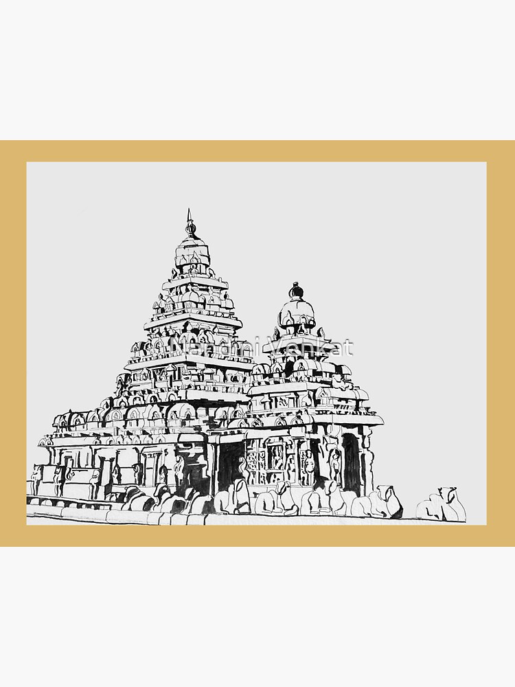 How to draw Shore Temple  Mahabalipuram  Part  2  YouTube
