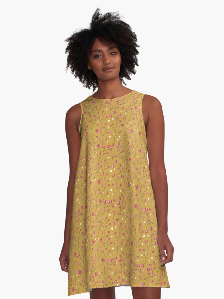 Yellow dress 2024 pink flowers