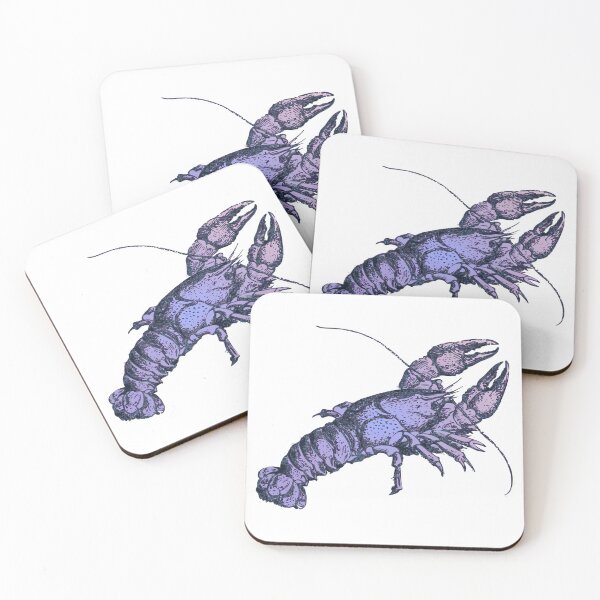 Item preview, crayfish lobster vintage illustration violet pink designed and sold by MiraNomegusta.