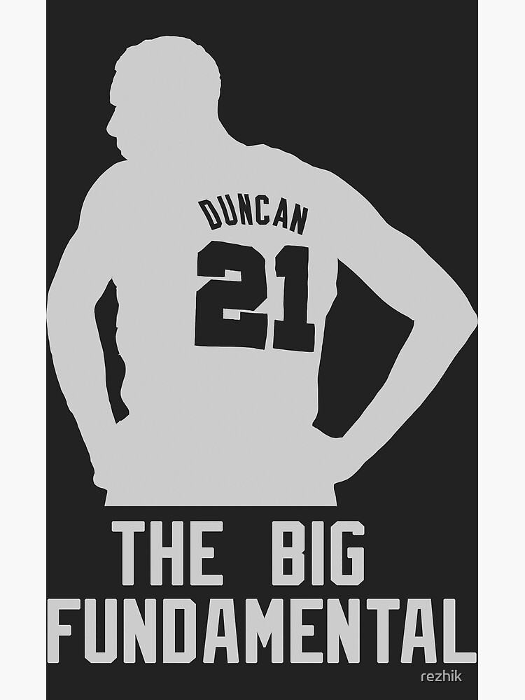 Tim Duncan 21 Spurs Jersey Logo Typography Print 