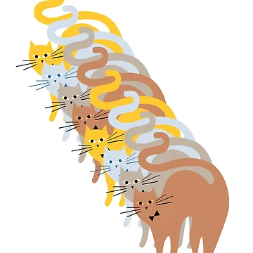 Artwork thumbnail, Colored Cats Pattern  by eajob