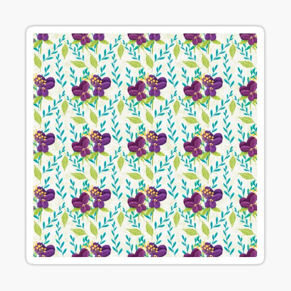 Pansy Flowers in Purple and Yellow Sticker
