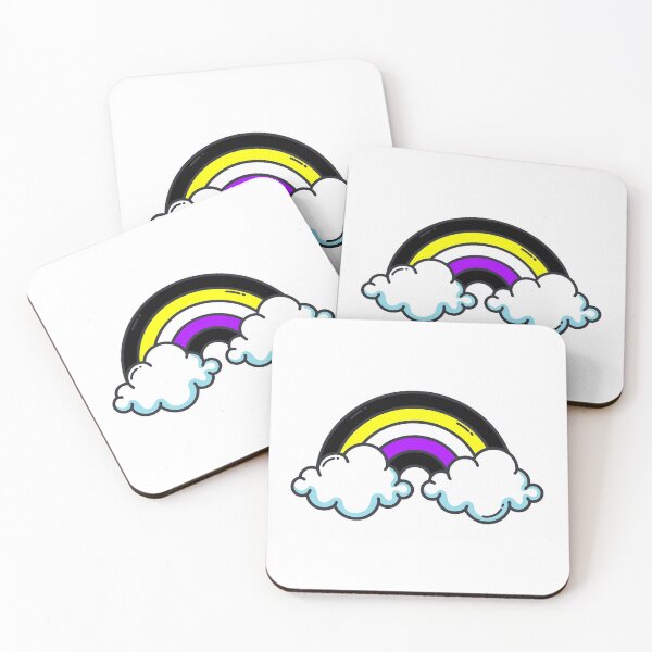 Item preview, Subtle Nonbinary Pride Rainbow and Clouds. Nonbinary rainbow designed and sold by tiredandbored.